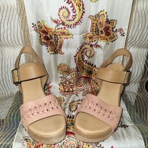 Kork-Ease Tan and Pink Wedges
